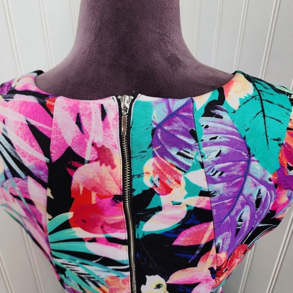 Spence Women's Floral Boho Sleeveless Floral Tropical Dress Stretch Zip Back 8 - Picture 4 of 11